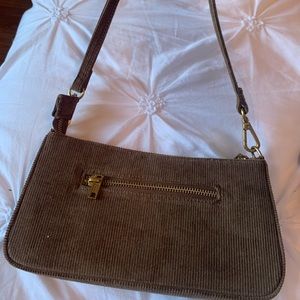 Brown velvet Brandy Melville bag.